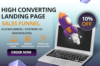 create sales funnel, landing page on clickfunnels systeme io gohighlevel, kajabi