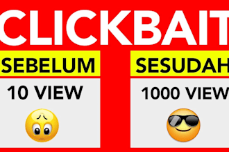 design HQ click bait thumbnails for your youtube videos
