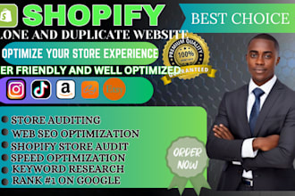 redesign shopify website, clone shopify store, duplicate shopify store, website