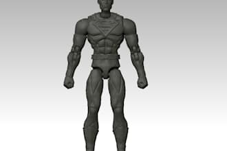 create 3d action figure 3d articulated  figure model 3d object for 3d printing
