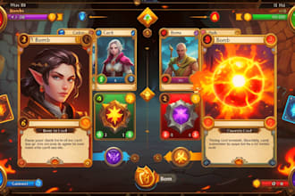 draw trading tarot,oracle,poker card,tcg design,board game, with rule book,box