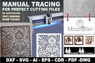 trace logo, sketches or photos into dxf files for cnc, laser, plasma cutting