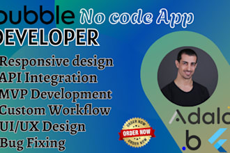 develop bubble website saas, bubble mvp, ai saas app as bubble developer