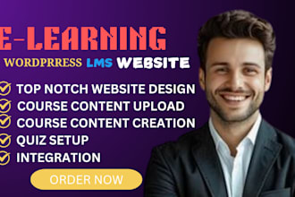 design elearning website upload  course using kajabi, thinkific, learndash