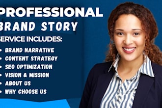 write a professional brand story mission and vision statement about us page