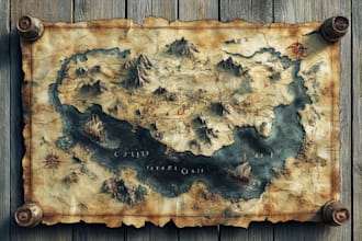 draw an epic fantasy, dnd scene or map