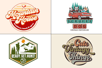 do modern retro vintage badge round circle emblem logo