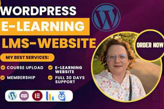 build modern elearning wordpress lms website membership website educational web