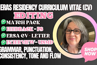 edit your residency match package including eras CV, ps, letters, medical, sop