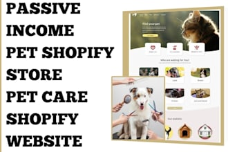 design pet website pet accessorie store website pet care shopify website