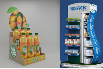 design 3d pop posm, retail display stand, gondola, product display trading booth