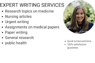 write medical research, public health studies, and nursing reports