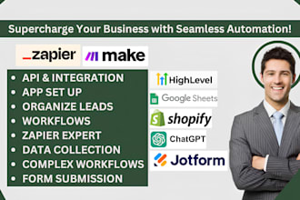 zapier automate gohighlevel googlesheet chatgpt shopify make com jotform expert