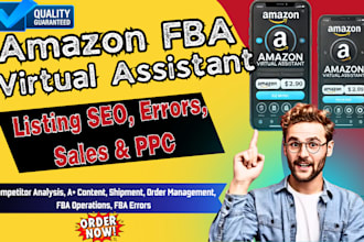 be your expert amazon fba virtual assistant for SEO, PPC, fix listing errors, VA