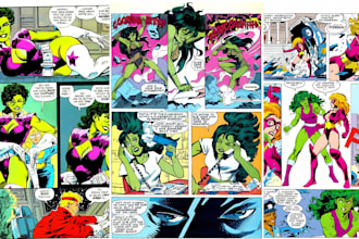 draw retro comic illustration, vintage comic illustration, 90s design comic book