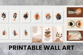 design printable wall art for etsy shop setup minimalist abstract boho wall art