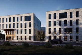 do 3d exterior render, commercial building and house design in sketchup, lumion
