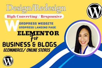 design redesign elementor landing page, wordpress landing page, fix checkout bug