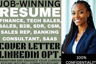 write sales banking, finance accounting investment marketing saas resume