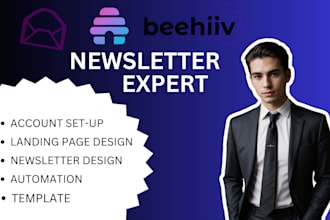 set up beehiiv account beehiiv ai newsletter template design, landing page