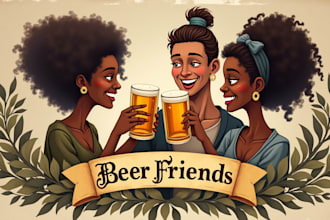design creative beer friends logo with unique concepts