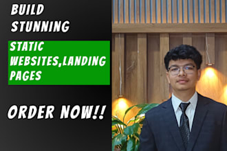 design a fast responsive and SEO friendly landing page and static website