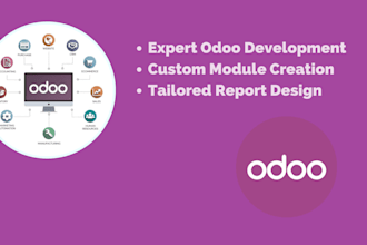 create and customize odoo modules and design tailored reports