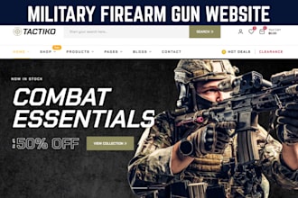 design firearm website gun shopify store military website firearm shopify websit