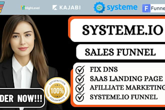 design sales funnel systeme io affiliate marketing saas landing page fix dns