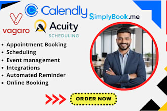 setup calendly, acuity scheduling, simplybookme squarespace, booking appointment