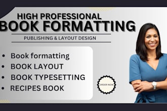 do book formatting, design, layout, amazon kdp, book typesetting, recipes book