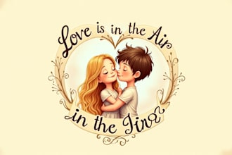 make  amazing boy and girl in love logo within two days