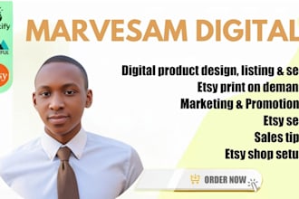 design etsy digital product etsy shop setup print on demand stan store listing