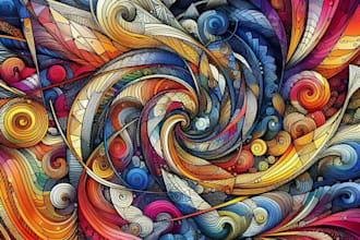 create abstract geometric digital art