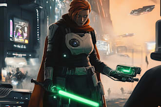 design a sci fi character or sci fi character art