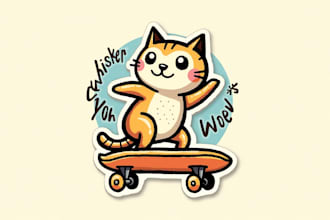 make high quality skateboarder cat logo with express delivery