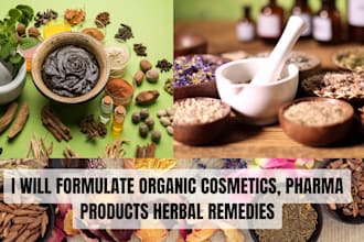 formulate organic cosmetics, pharma products herbal remedies