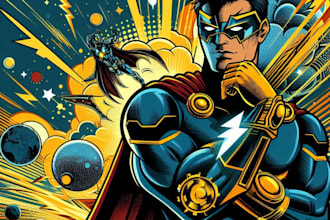 do superhero character design, comic book cover, graphic novel comic artist