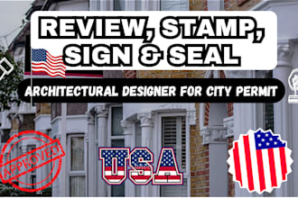 seal architecture plan mep blueprint california stamp usa city permit