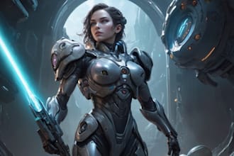 create fantasy, sci fi, character with hyperrealistic style