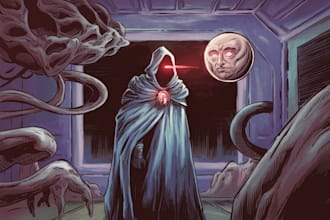 do sci fi horror and fantasy scene concept art illustrations