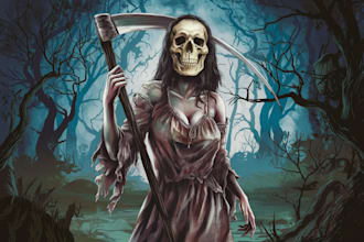 make fantasy horror character illustration