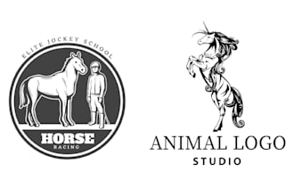 create hand drawn animal horse logo
