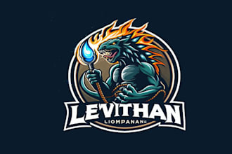 design eye catchy leviathan mascot logo in express delivery