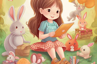 draw children storybook illustration and kids story book