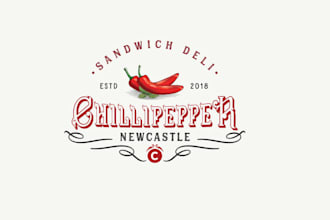 make unique food truck sandwich deli logo for chilli pepper