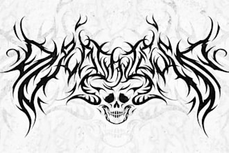 draw premium metal or hardcore logo for you