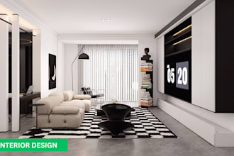 do bedroom, bathroom, kitchen, living interior design with VR