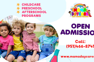 do daycare childcare baby shop school, kids logo or any graphics design