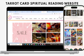 design tarrot card shopify store tarrot reading website tarrot spiritual website
